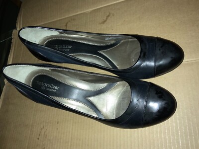 Naturalizer N5 Comfort Bohemia Pumps Black Leather Heels Shoes