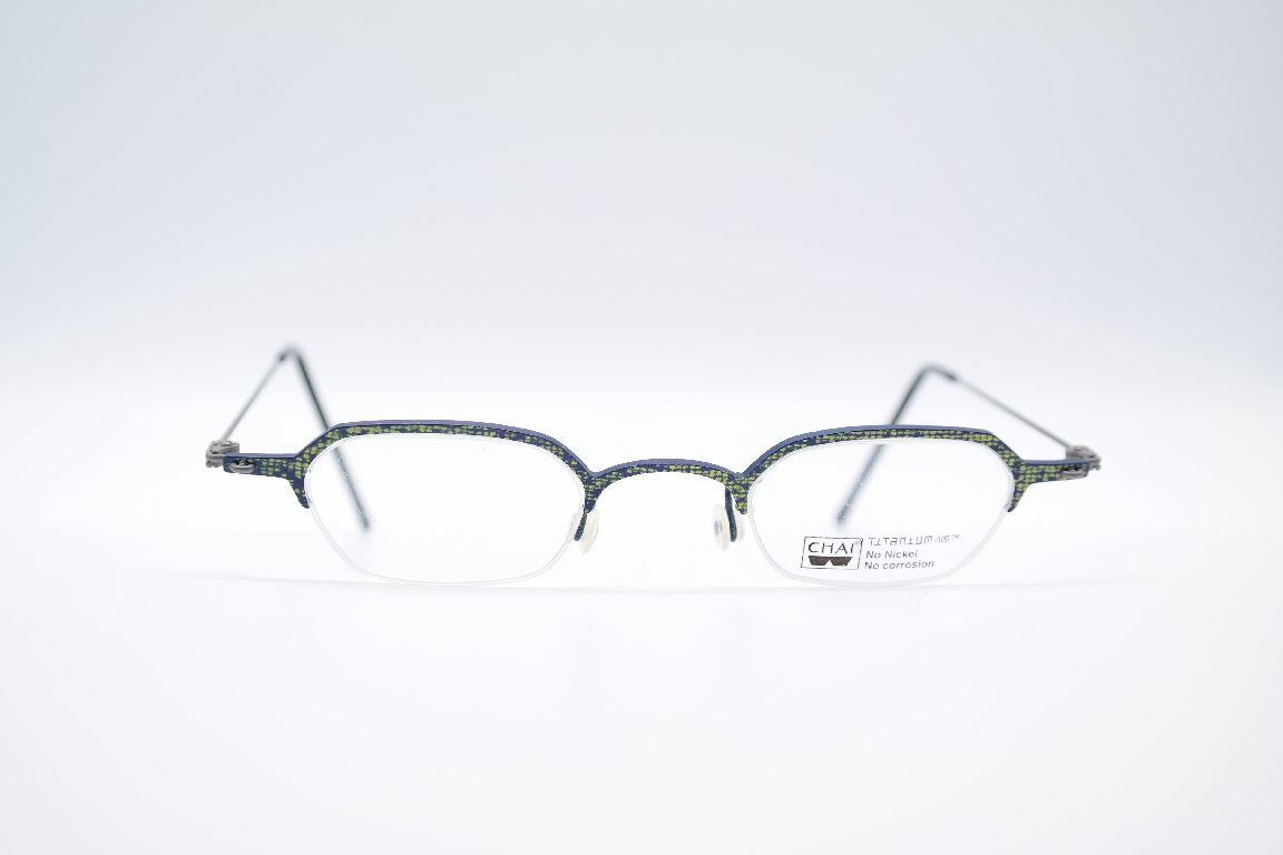 ★ chai⭐︎　★ Vintage Chai Ti8 Titanium 39[]23 145 Green Blue Half-Frame