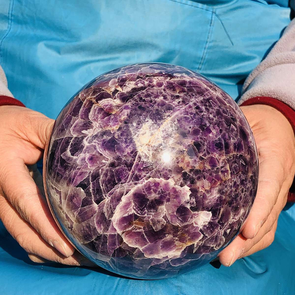 2580g Natural Amethyst Quartz Crystal Sphere Ball for Healing and Meditation