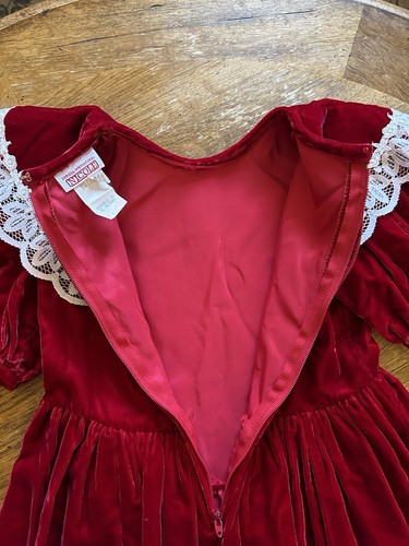 Nicole By Dorissa International Vintage Red Velvet Holiday Dress | Size 4T - Picture 9 of 11