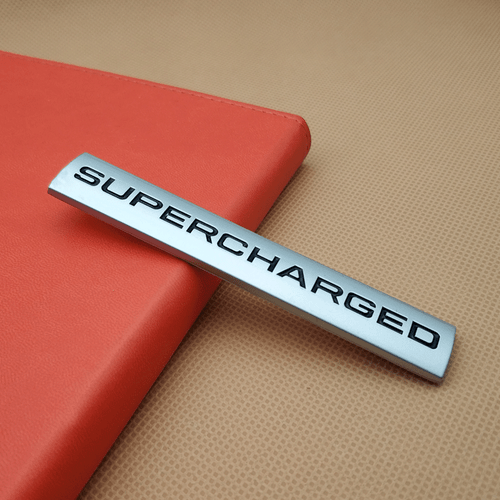 Metal Silver Chrome SUPERCHARGED Badge Sport Car Door Trunk Emblem Sticker Decal - Bild 3 von 5