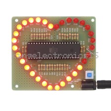 DIY Kits Love Heart shaped LED Red Light Water Electronic Flashing Suite Gift