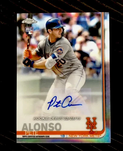 2019 Topps Chrome Update Pete Alonso #RDAPA Rookie Debut Auto RC Mets
