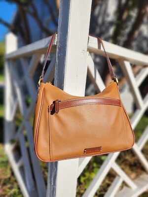 John's Bay Cognac Medium Shoulder Bag Purse Simple Classic