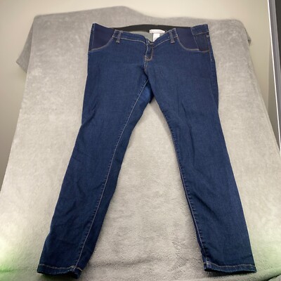 Liz Lange Jeans Jeggings Maternity Sz L Skinny Blue Med Wash Denim Stretch