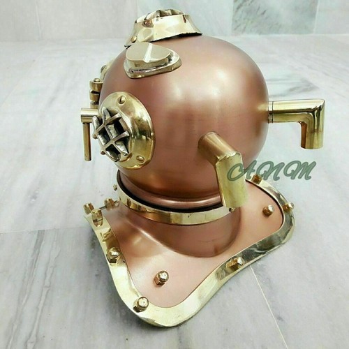 Nautical Vintage Style Brass U.S Navy Mark V Mini Diving Divers Helmet Gift Item - Picture 4 of 5