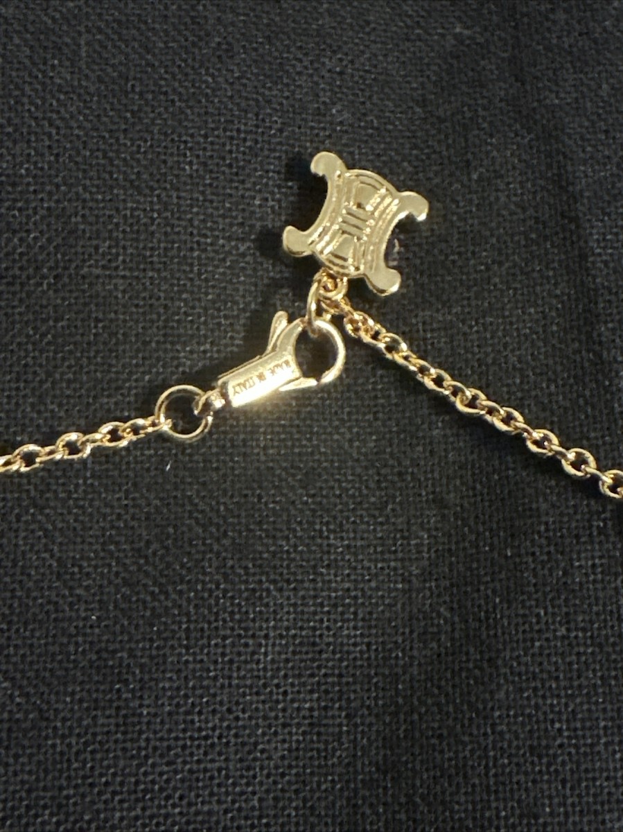 Celine Chain Necklace Vintage Maillon Triomphe Gold Brass