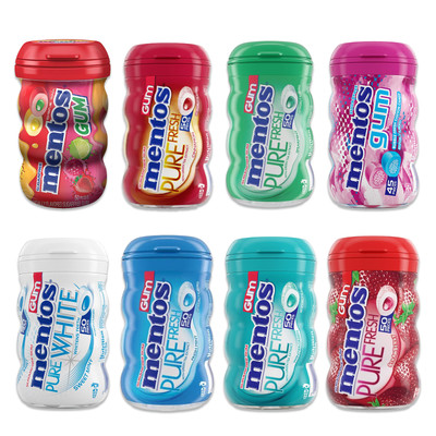 Mentos Variety Pack of 8- Real Fruit Lime, Cinnamon, Pure Fresh Spearmint, Cotto