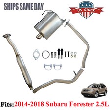 Resonator Pipe Muffler Kit Fits 2014-2018 Subaru Forester 2.5l Stainless Steel
