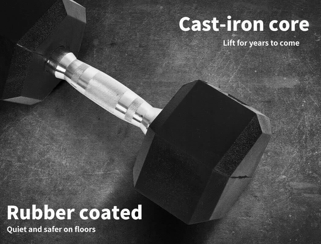 Rubber Hex Dumbbell Fitness Home Gym Exercise Strength Weight Gym Equipment