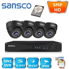 5MP DVR Outdoor Wired CCTV Security Camera System 5MP Dome Waterproof Camera
