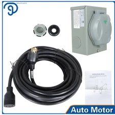 Generator Extension Power Cord and Power Inlet Box 30 Amp 25/50/75/100FT 4Prong