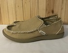 Crocs Men's Size 8 Santa Cruz Frayed Canvas Khaki Loafer Slip On Hey Dude Style