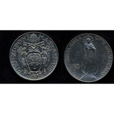 VATICANO 1 Lira dal 1929 al 1946
