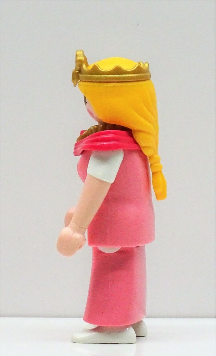 Figurine Playmobil Princesse Blonde - Robe Mauve Avec Collier Et Couronne - Occasion