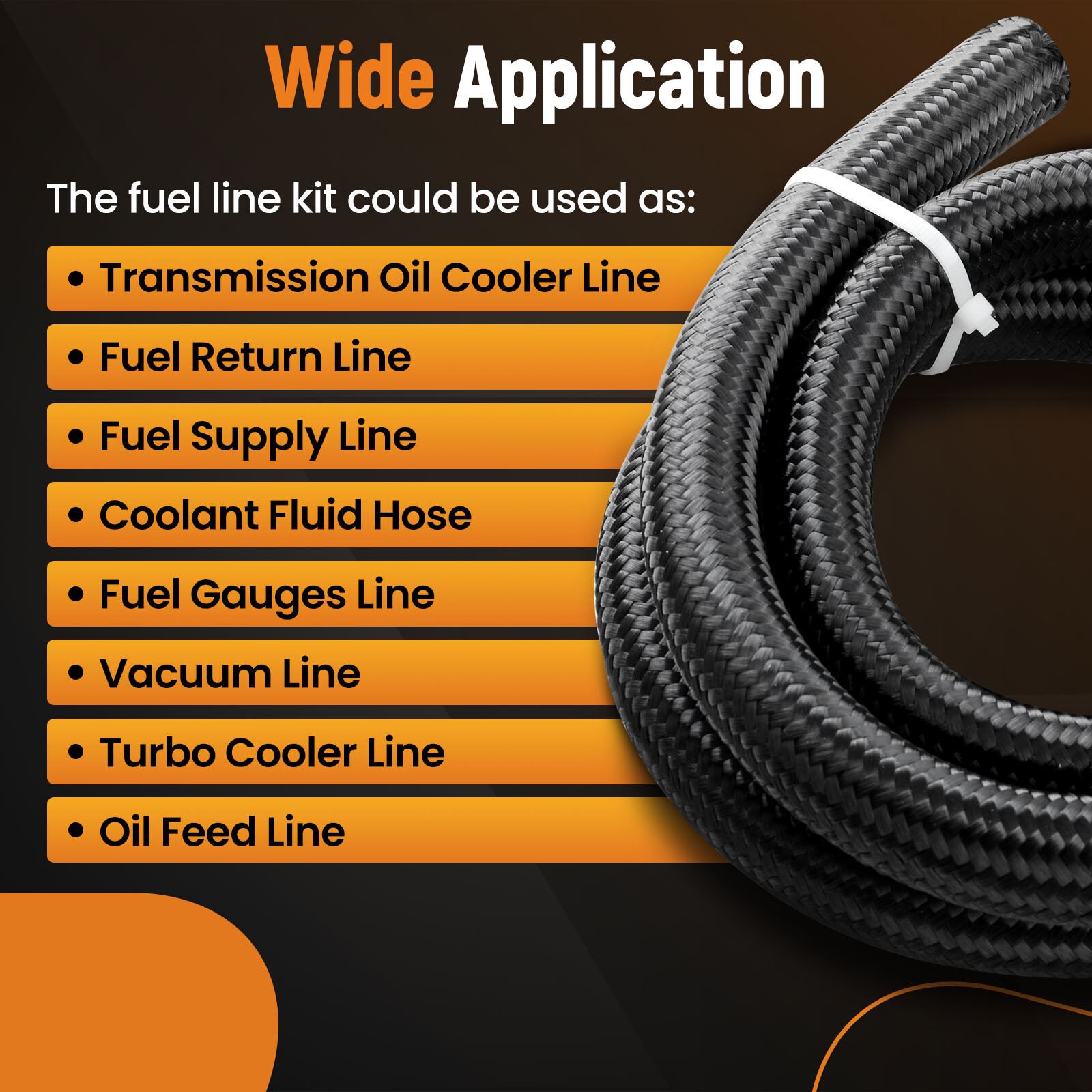 AN16 -16AN AN-16 Hose Fuel line with 90 degree AN fittings 45 degree 5 feet