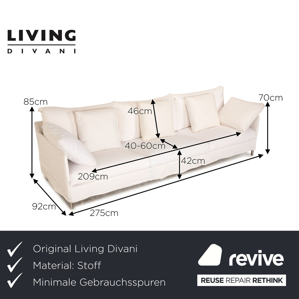 Living Divani Chemise Fabric Viersitzer White Sofa eBay