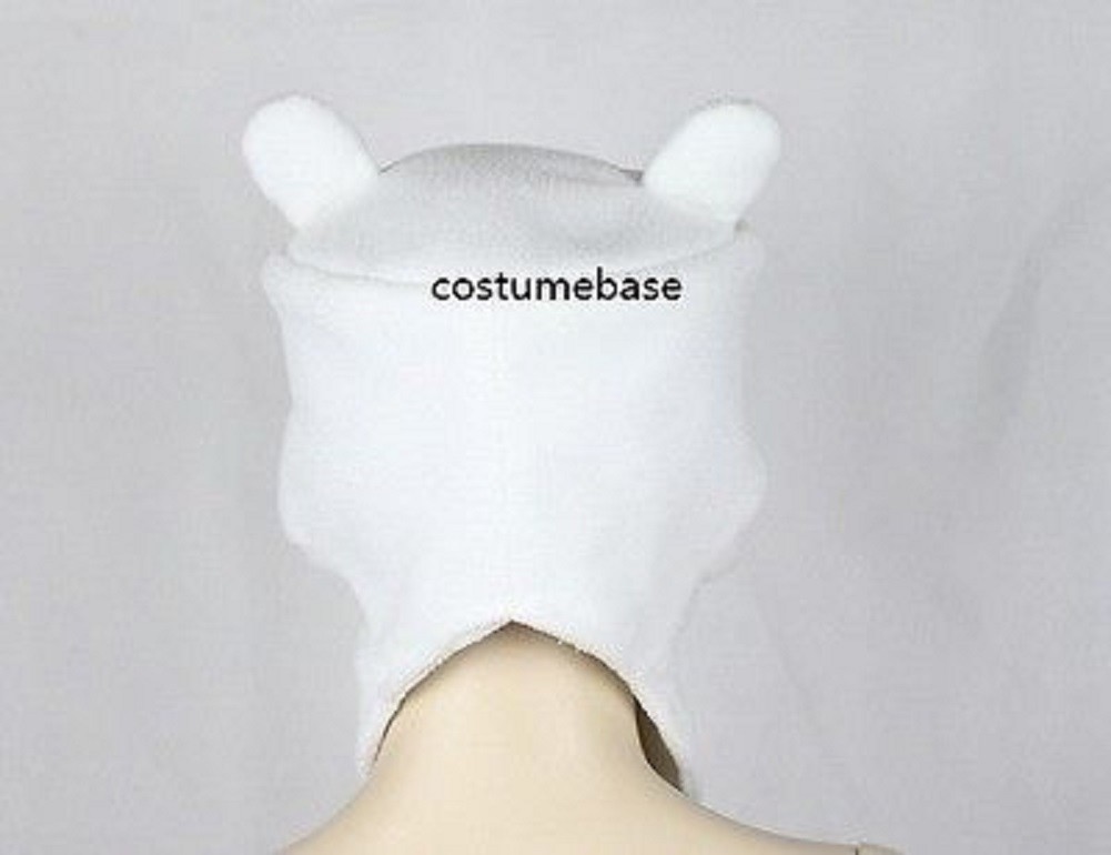 Adventure Time Finn Character Fleece Kostuum Cosplay Beanie Hoed, Wit, One size