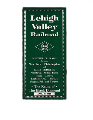 Lehigh Valley RR - Public TT - April 1957