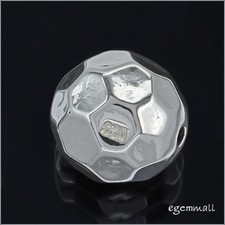 2 Sterling Silver Metallic Look Round Ball Beads 10 - 10.5mm 51869