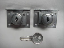 NOS (2) Vintage Illinois Cabinet Half Mortise Locks-Dead Bolt w/(1) Key