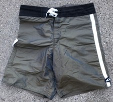 Vtg 90s Quicksilver Board Shorts Surfing Trunks Iridescent Striped Men's Size 32