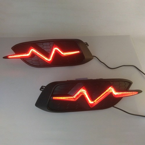 LED Rear Bumper Reflector Fog Brake Turn Indicator Lights For Honda Civic 2016+ - Picture 2 of 8