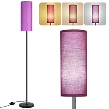  Floor Lamp for Living Room, Modern Standing Lamps with Lampshade, Purple