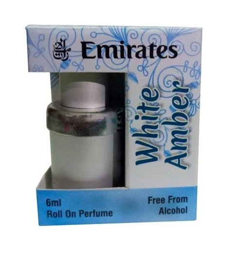 Emirates White Amber 6ml Attar Perfume Alcohol Free Fragrance Long Lasting