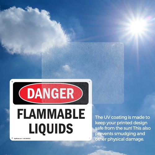 (2 Pack) Flammable Liquids OSHA Danger Sign Decal Metal Plastic - Picture 7 of 21