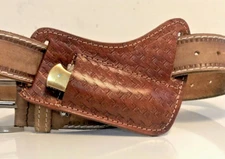 USA Handmade Pancake Sheath Fixed Blade folding Knife Leather Pouch Holster/EDC