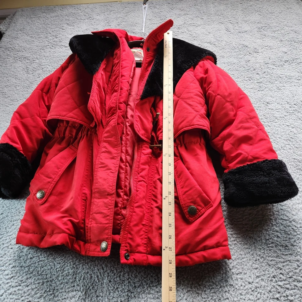 Rothchild Jacket - Girls Size L (14) - Red - Hood lined with Faux Fur - Image 2 of 4