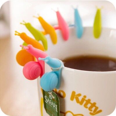10packs Cute Snail Tea Bag Holder Silicone Kitchen Mug Cup Infuser Gift Re