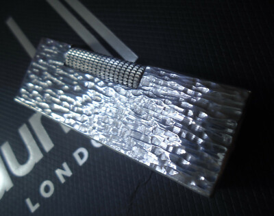 Dunhill Rollagas Lighter - Silver Plated - 'Bark' Pattern - Serviced