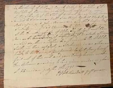 1791 MANUSCRIPT HANDWRITTEN DOCUMENT ~ SELECTMEN ~ CLARENDON VERMONT RUTLAND CTY