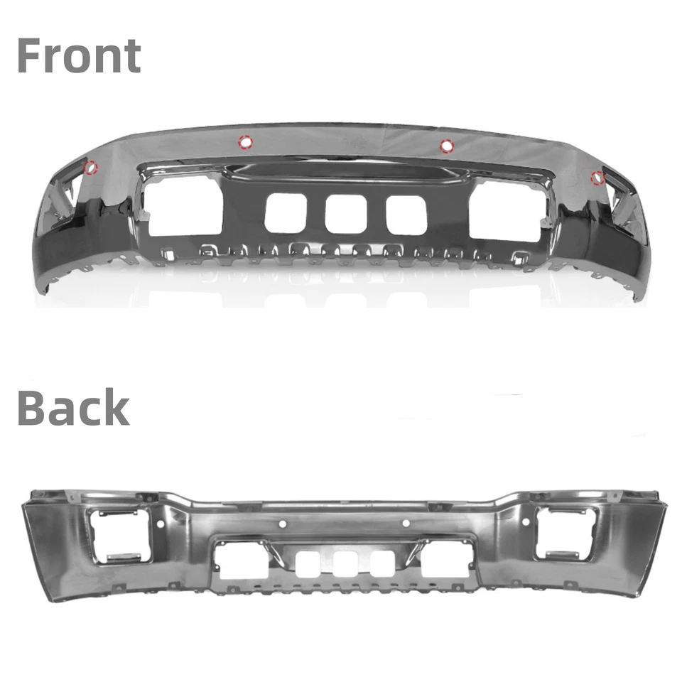 Steel Front Bumper Face Bar Chrome For GMC Sierra 1500 2014 2015 No Separated Foto 3 de 4