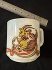 VINTAGE ZODIAC WHITE MILK GLASS CAPRICORN "BEVERLY KMA 1976" COFFEE MUG