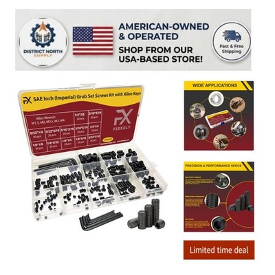 Comprehensive 240pc Black Screw Assortment - Hex Socket All Sizes Available