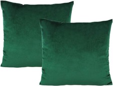 Christmas Emerald Green Velvet Throw Pillow Covers 18x18 Set of 2