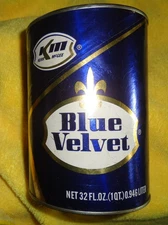 KM KERR-MCGEE BLUE VELVET MOTOR OIL QUART CARDBOARD CAN - VINTAGE