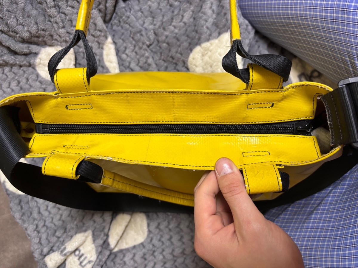 Freitag F551 Sally Yellow Tote Bag Vintage 90s-00s Recycled Truck