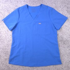 Figs Catarina Scrub Top Womens Large One Pocket V-Neck Carolina Blue 1667 Shirt