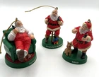 Lot of 3 Vintage Coca Cola Santa Claus Christmas Ornaments about 3 inches tall