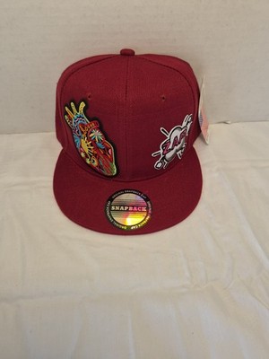 SNAPBACK, Heart, Zap,  Baseball Cap , Red