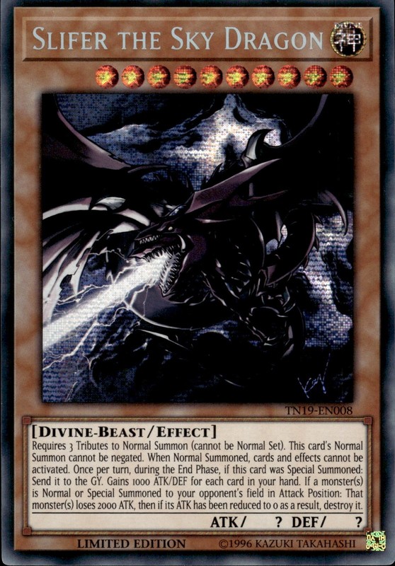 Slifer The Sky Dragon - Prismatic Secret Rare Limited Ed TN19-EN008  NM  YuGiOh
