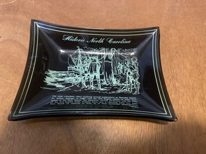 HISTORIC North Carolina Souvenir GLASS AshTray Trinket