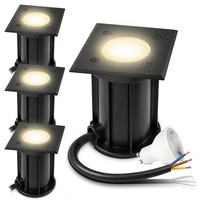 4X Boqu Bodeneinbaustrahler Led GU10 2W Warmweiß Schwarz IP67 Bodenlampe Leuchte