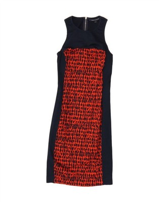 French Connection Damen Maxikleid UK 8 Small marineblau Animal-Print DB17