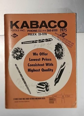 KABACO KBC MACHINIST INDUSTRIAL TOOLS 1975 CATALOG 183 Pages DRILLS SAWS TAPS