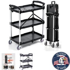 Compact Folding Utility Cart with 360  Locking Wheels for Indoor/Outdoor Use